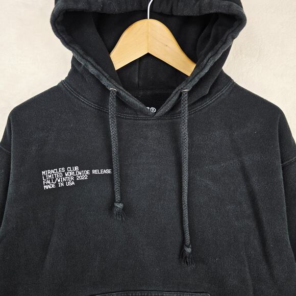 Miracles Club Virgil Was Here Hoodie Mens Medium Black Streetwear Hip Hop - Picture 4 of 10